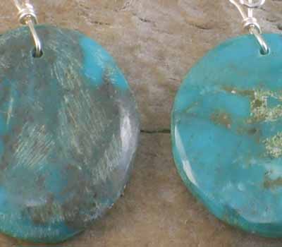 Native American Turquoise Slab Earrings,American Indian Jewelry offered ...