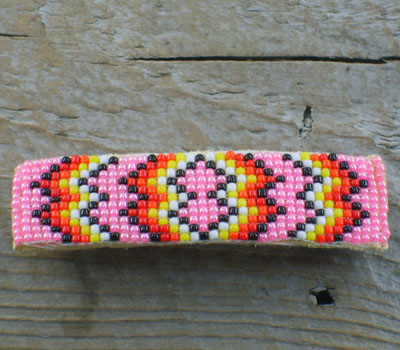 Native American Indian beaded barrettes, American Indian beaded hair ...